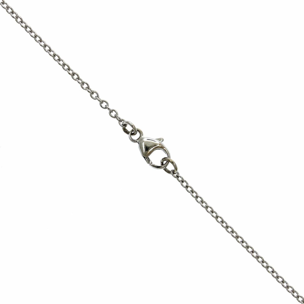 18K White Gold Sapphire Diamond Halo Necklace, 18k white gold, Long's Jewelers