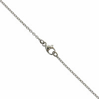 18K White Gold Sapphire Diamond Halo Necklace, 18k white gold, Long's Jewelers