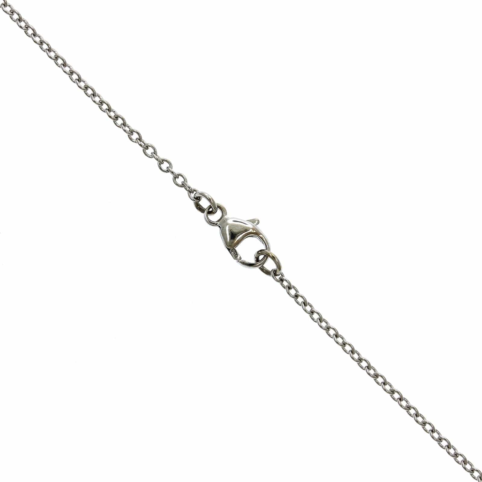 18K White Gold Sapphire Diamond Halo Necklace, 18k white gold, Long's Jewelers