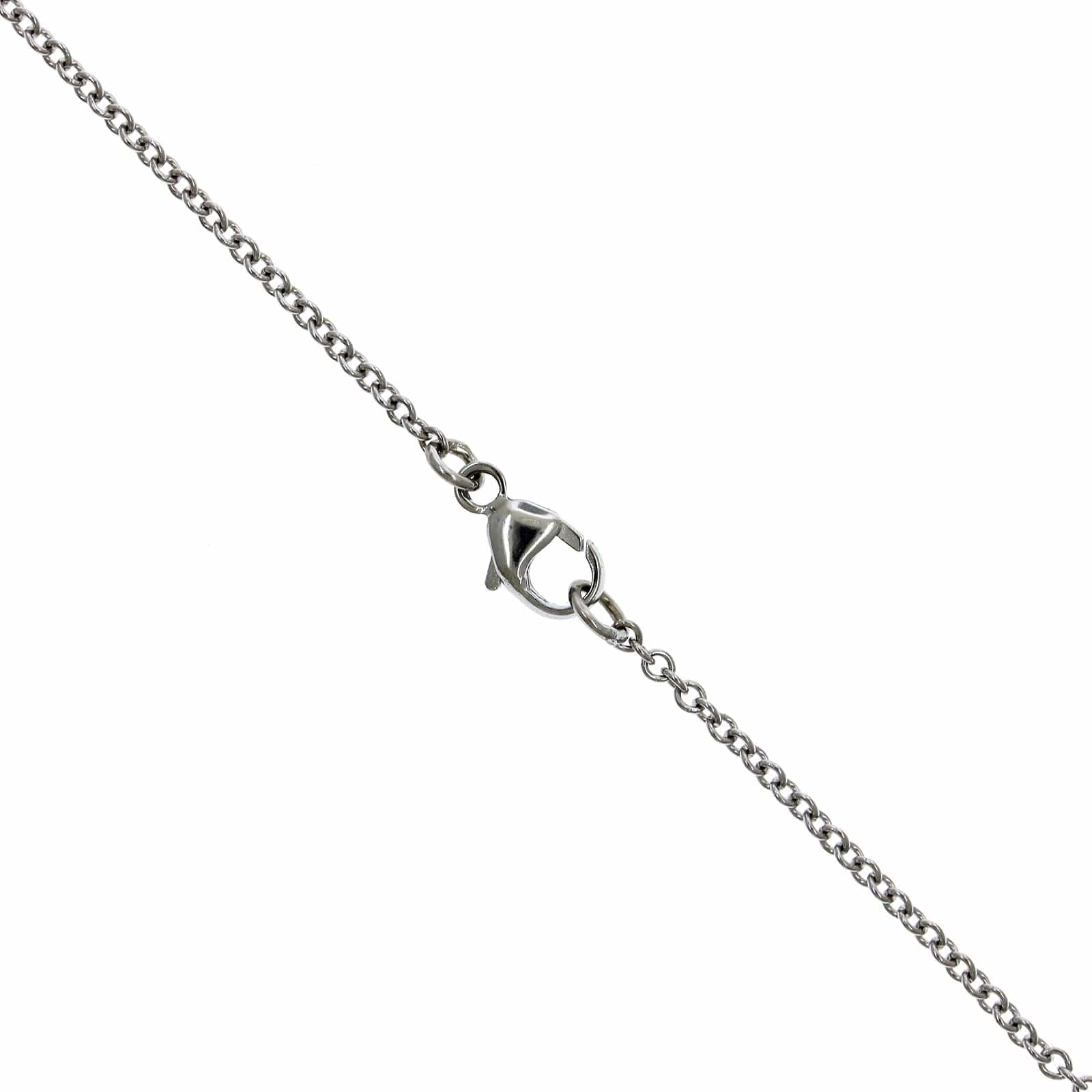 18K White Gold Sapphire Diamond Halo Necklace, 18k white gold, Long's Jewelers