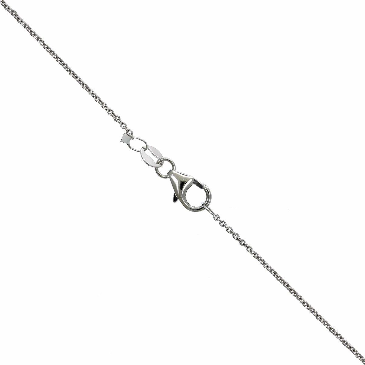 18K White Gold Sapphire Diamond Halo Necklace, 18k white gold, Long's Jewelers