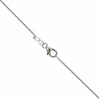 18K White Gold Sapphire Diamond Halo Necklace, 18k white gold, Long's Jewelers