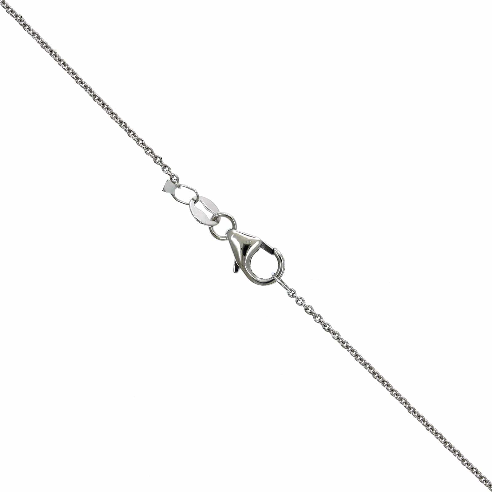 18K White Gold Sapphire Diamond Halo Necklace, 18k white gold, Long's Jewelers