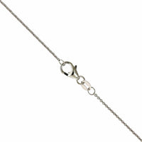 18K White Gold Sapphire Diamond Halo Pendant, 18k white gold, Long's Jewelers
