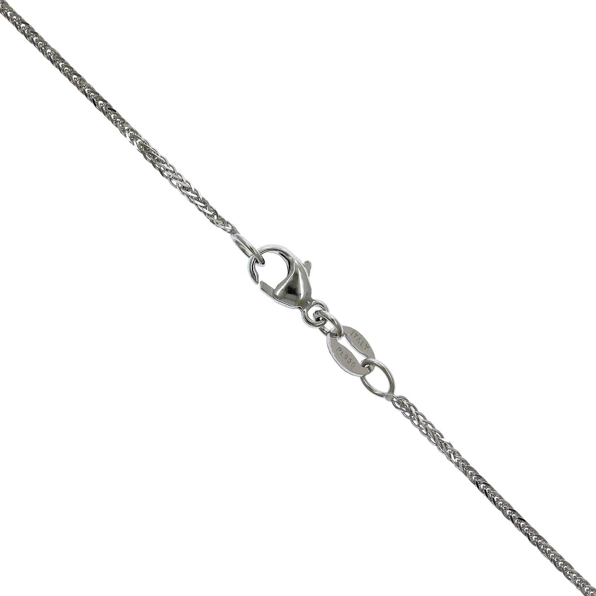 Platinum Cushion Sapphire Diamond Halo Necklace