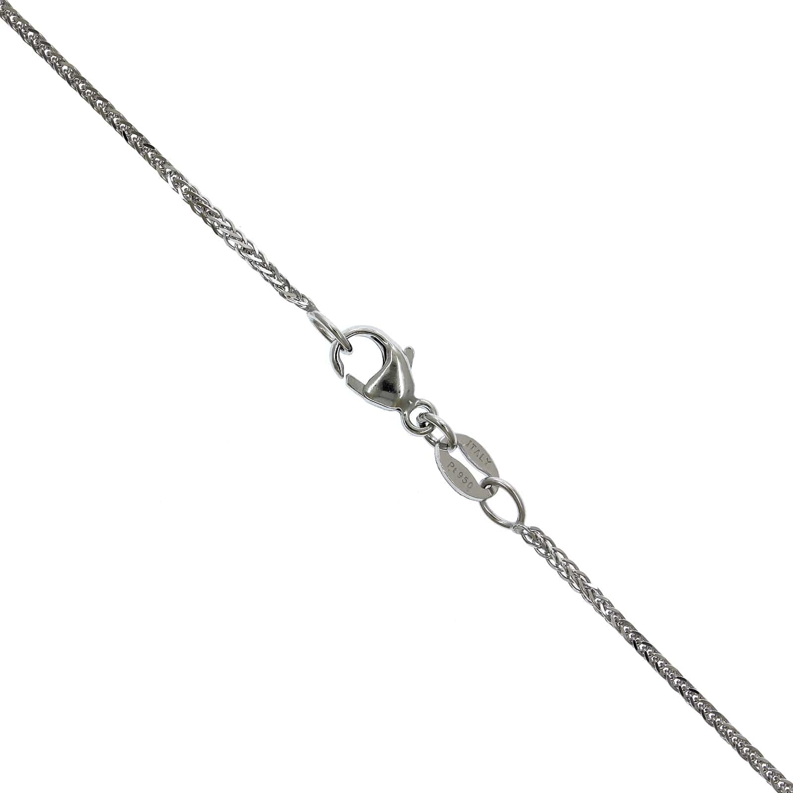 Platinum Cushion Sapphire Diamond Halo Necklace