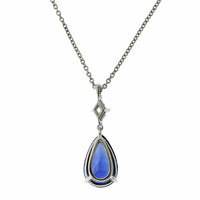 Platinum Pear Shape Sapphire Pendant