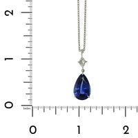 Platinum Pear Shape Sapphire Pendant