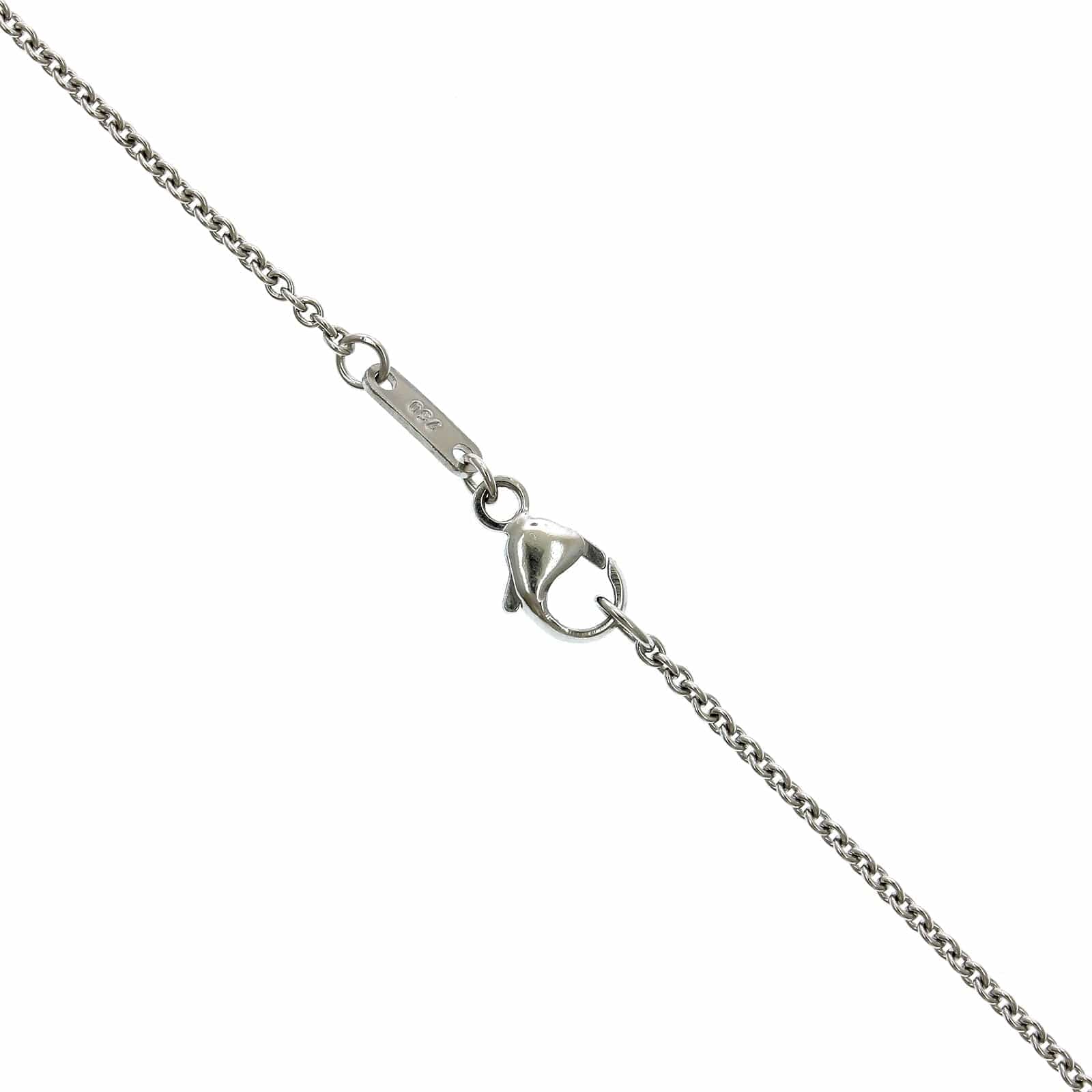 18K White Gold Sapphire Diamond Halo Pendant