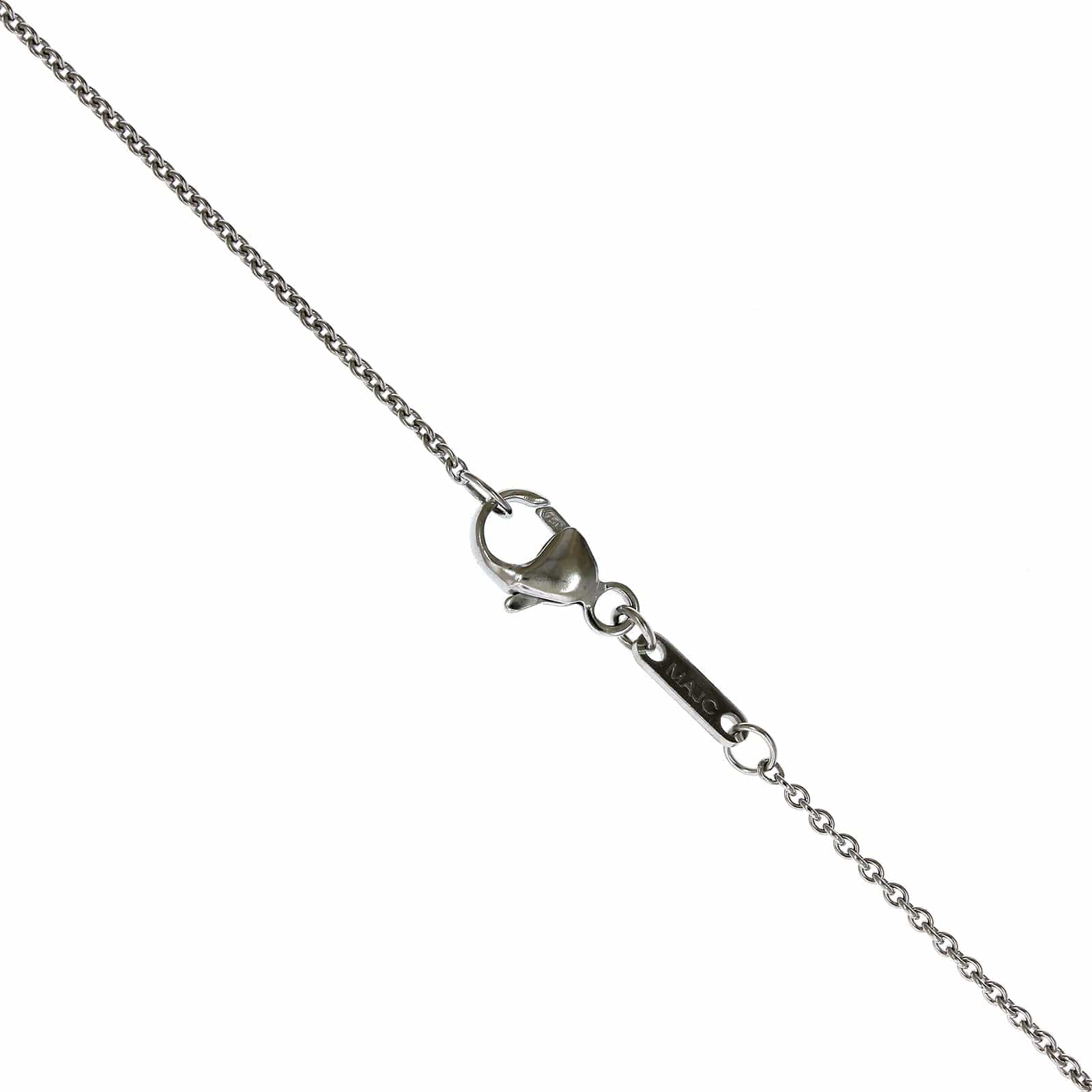 18K White Gold Oval Sapphire Diamond Halo Pendant