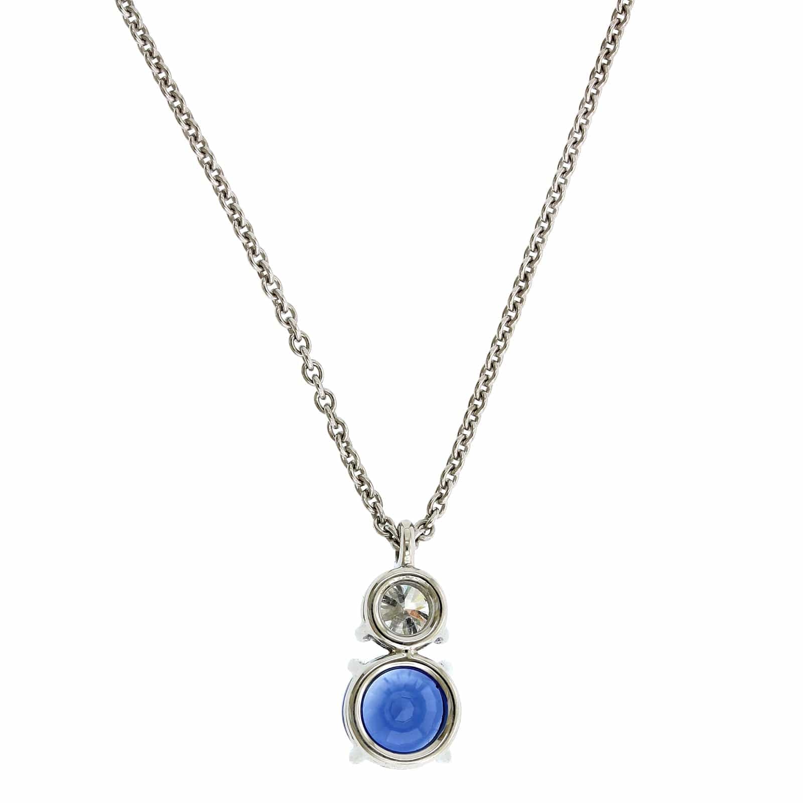 Platinum Sapphire and Diamond Pendant, Long's Jewelers