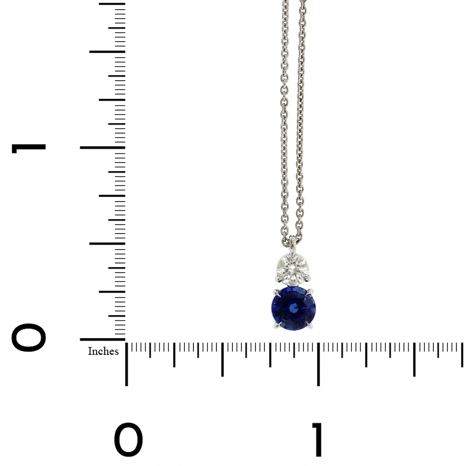 Platinum Sapphire and Diamond Pendant, Long's Jewelers