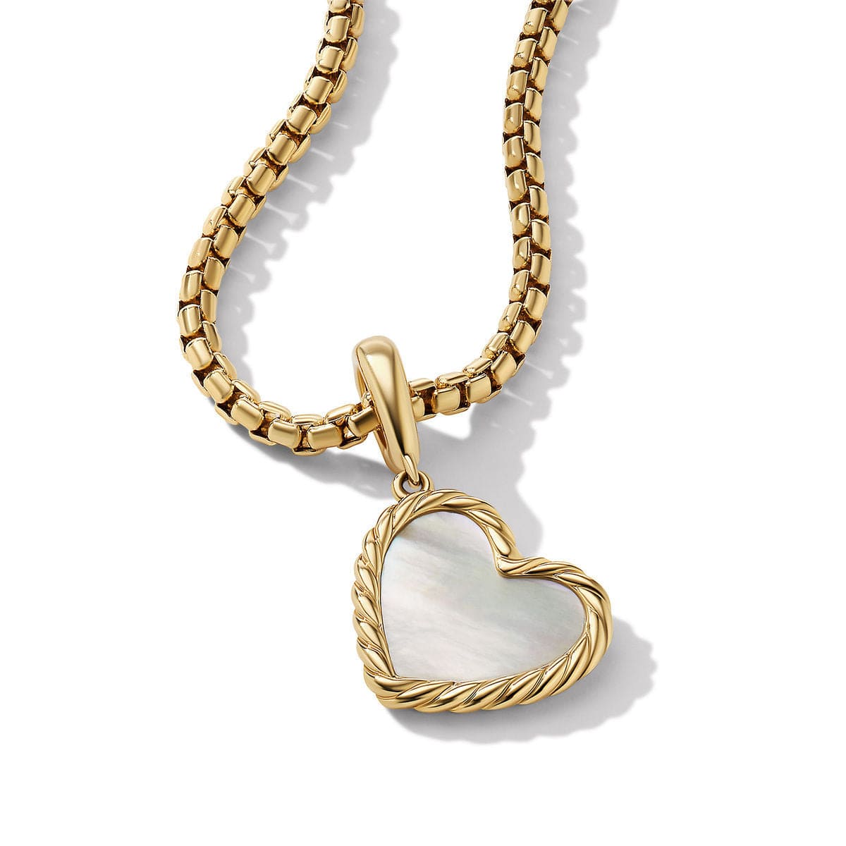 DY Elements® Heart Amulet in 18K Yellow Gold with Mother of Pearl, Yellow Gold, Long's Jewelers