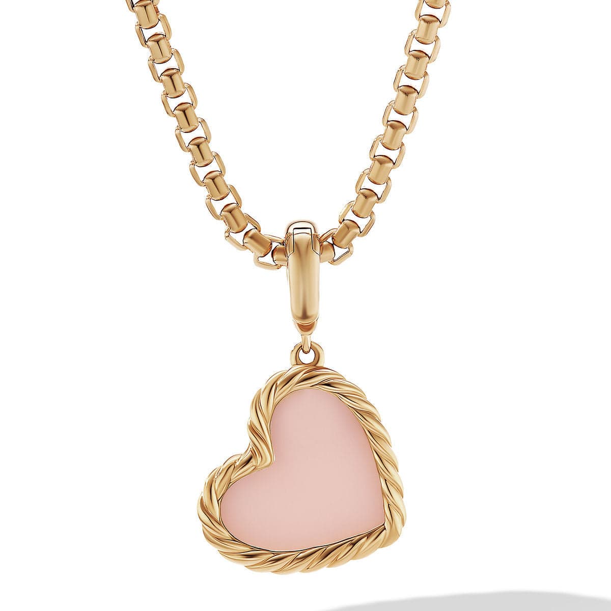 DY Elements ®Heart Amulet in 18K Yellow Gold with Pink Opal, Yellow Gold, Long's Jewelers