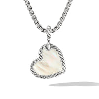 DY Elements® Heart Amulet with Mother of Pearl and Pavé Diamonds, Sterling Silver, Long's Jewelers