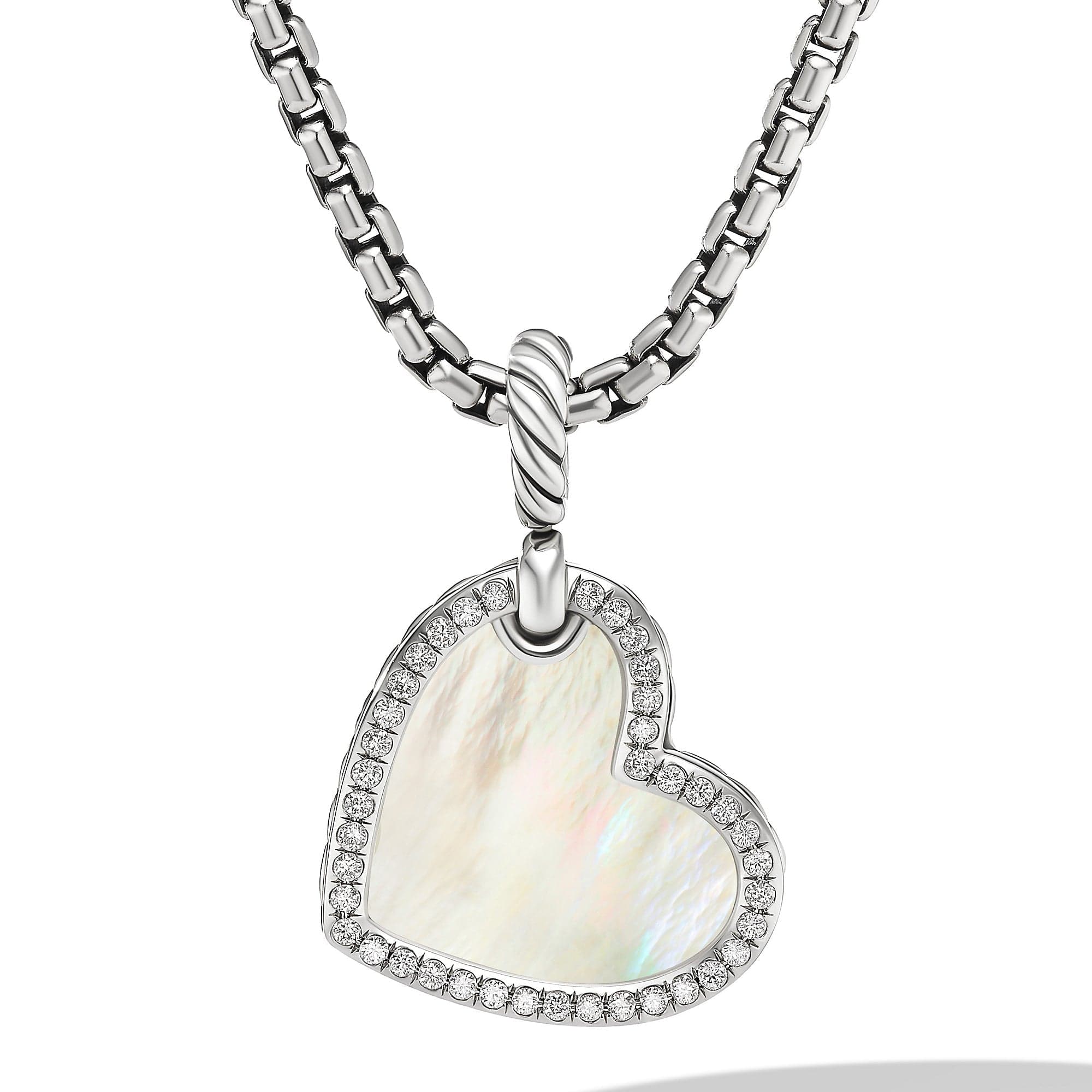 DY Elements® Heart Amulet with Mother of Pearl and Pavé Diamonds, Sterling Silver, Long's Jewelers