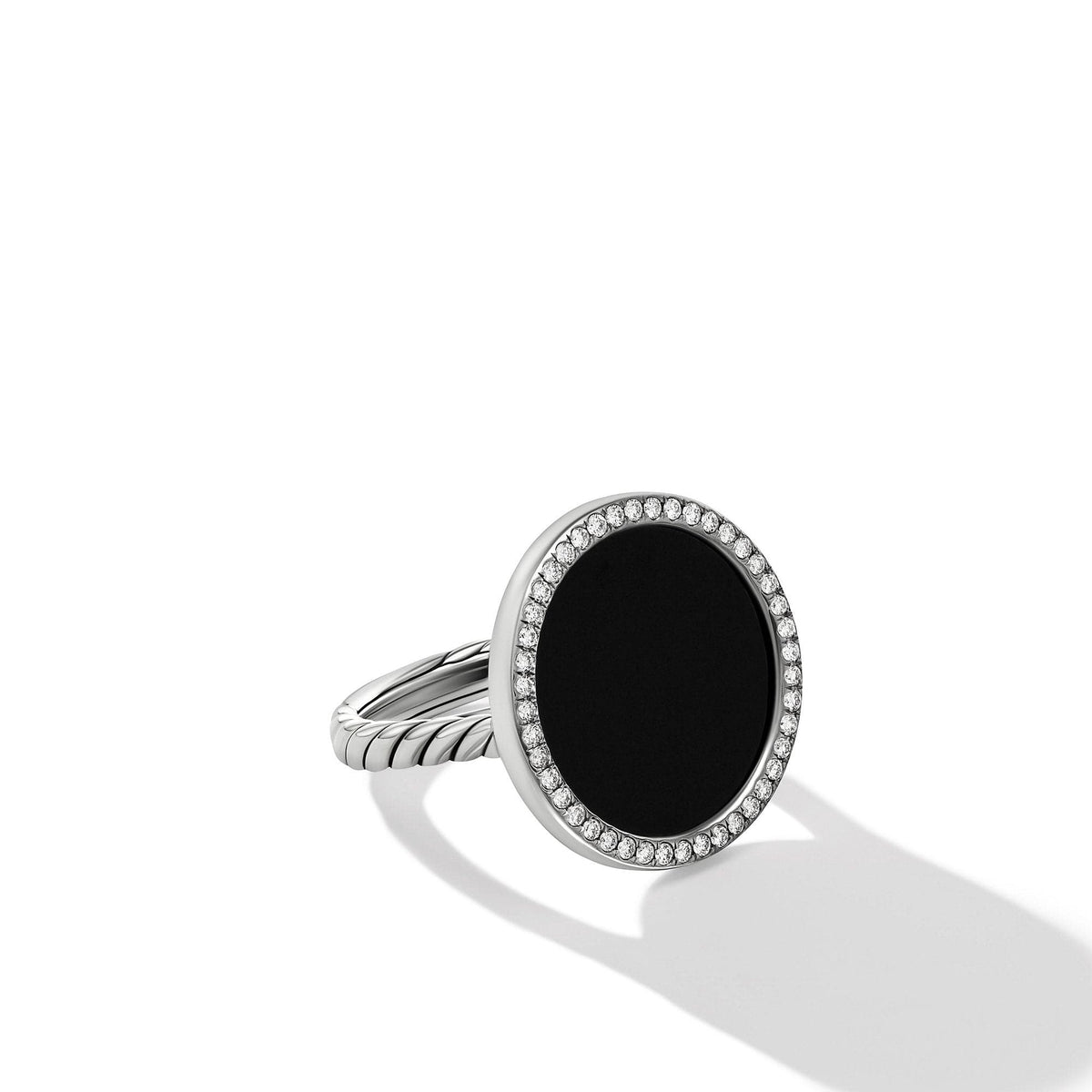 DY Elements Ring with Black Onyx and Pavé Diamonds, Sterling Silver, Long's Jewelers