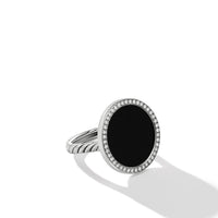 DY Elements Ring with Black Onyx and Pavé Diamonds, Sterling Silver, Long's Jewelers