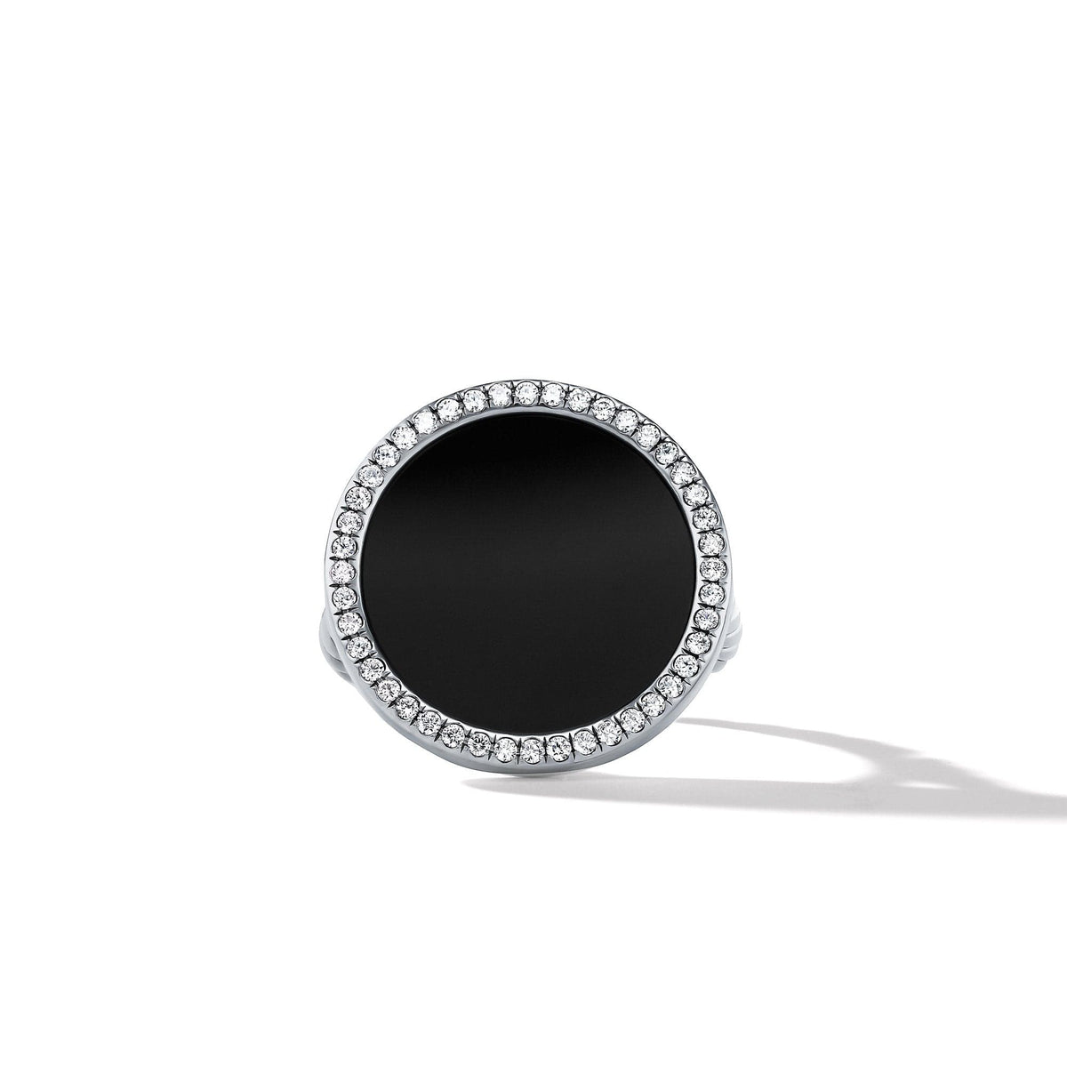 DY Elements Ring with Black Onyx and Pavé Diamonds
