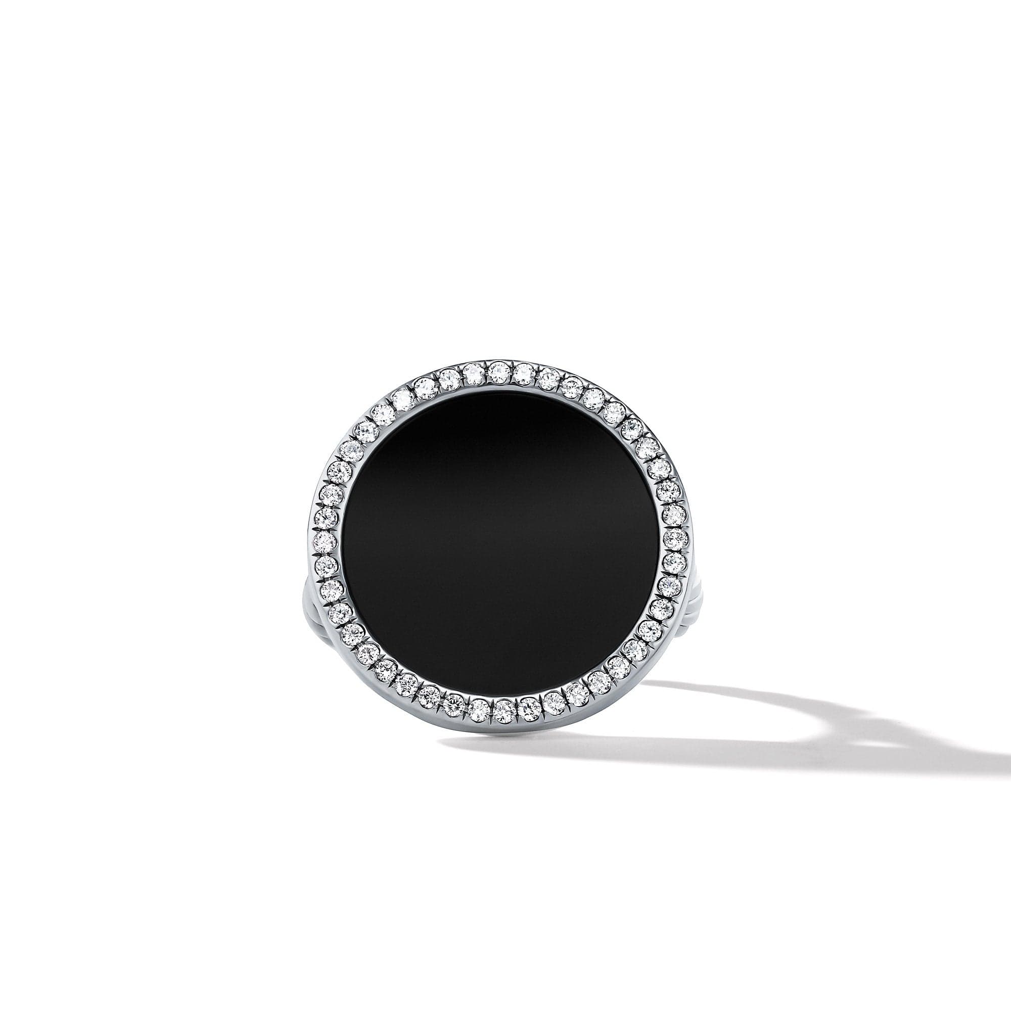 DY Elements Ring with Black Onyx and Pavé Diamonds