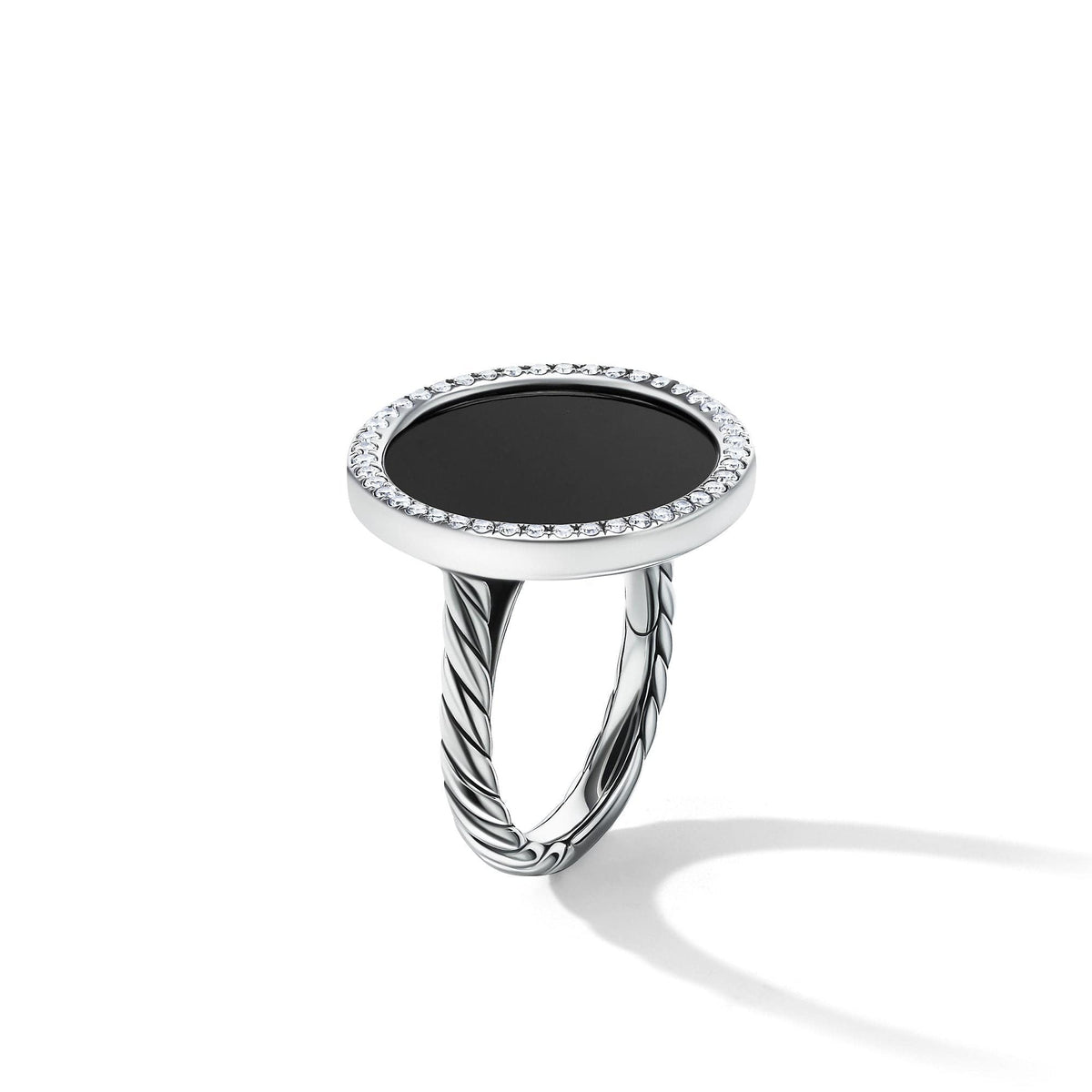 DY Elements Ring with Black Onyx and Pavé Diamonds