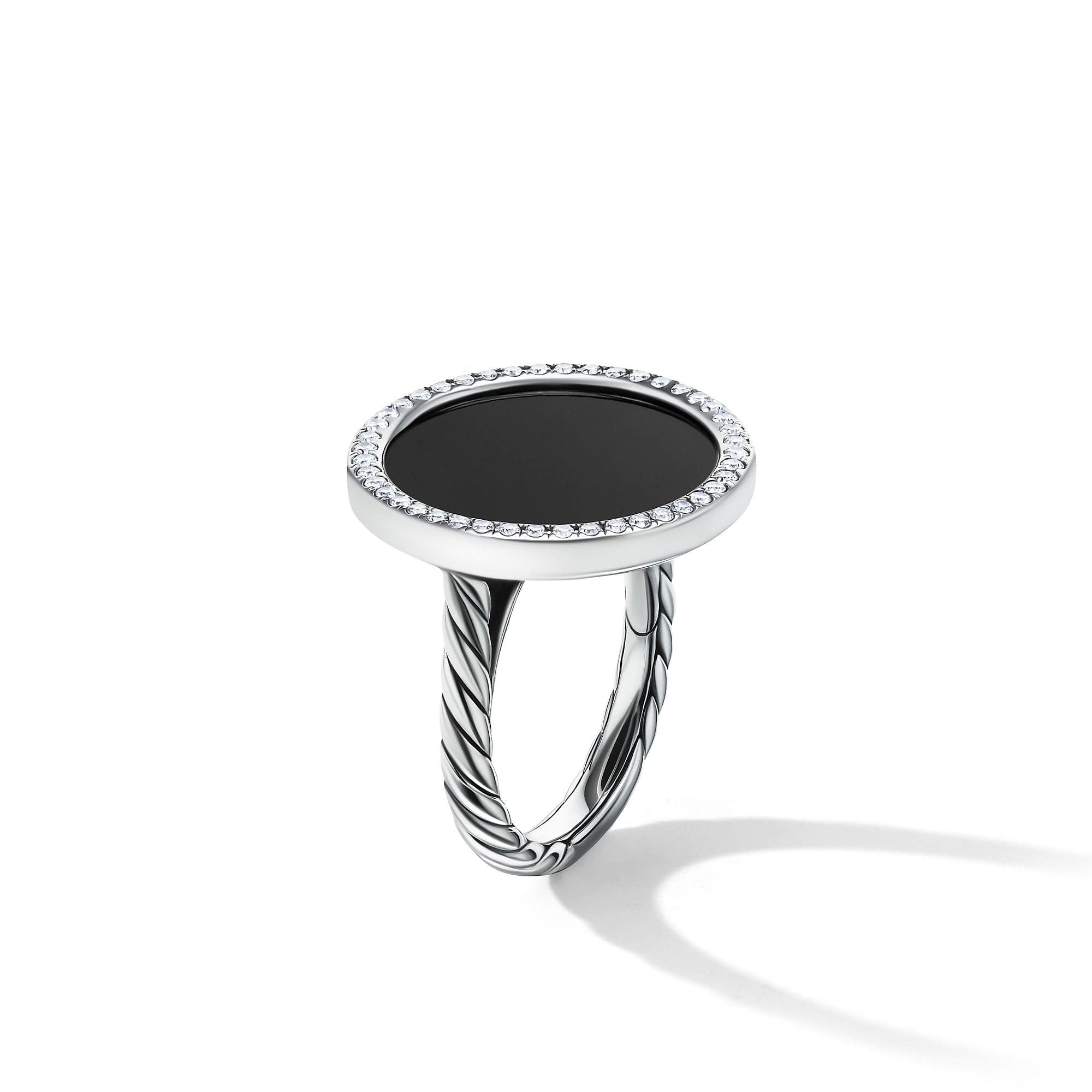 DY Elements Ring with Black Onyx and Pavé Diamonds
