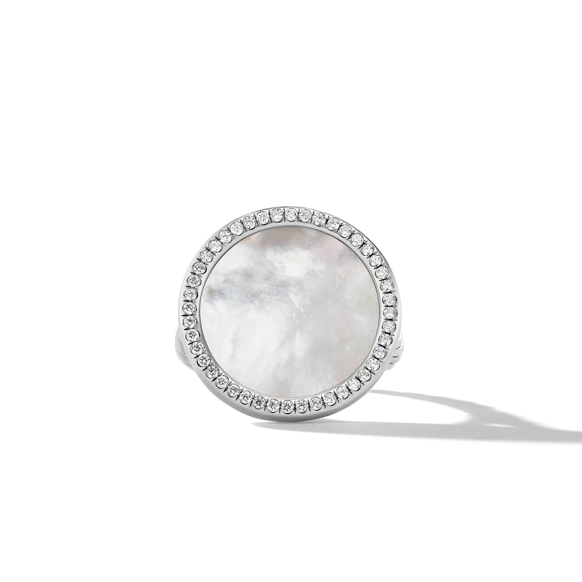 DY Elements Ring with Mother of Pearl and Pavé Diamonds
