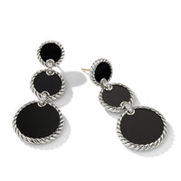 DY Elements Triple Drop Earrings with Black Onyx and Pavé Diamonds, Sterling Silver, Long's Jewelers