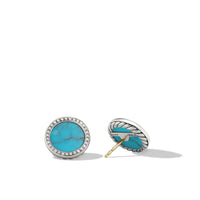 DY Elements® Button Earrings with Turquoise and Pavé Diamonds
