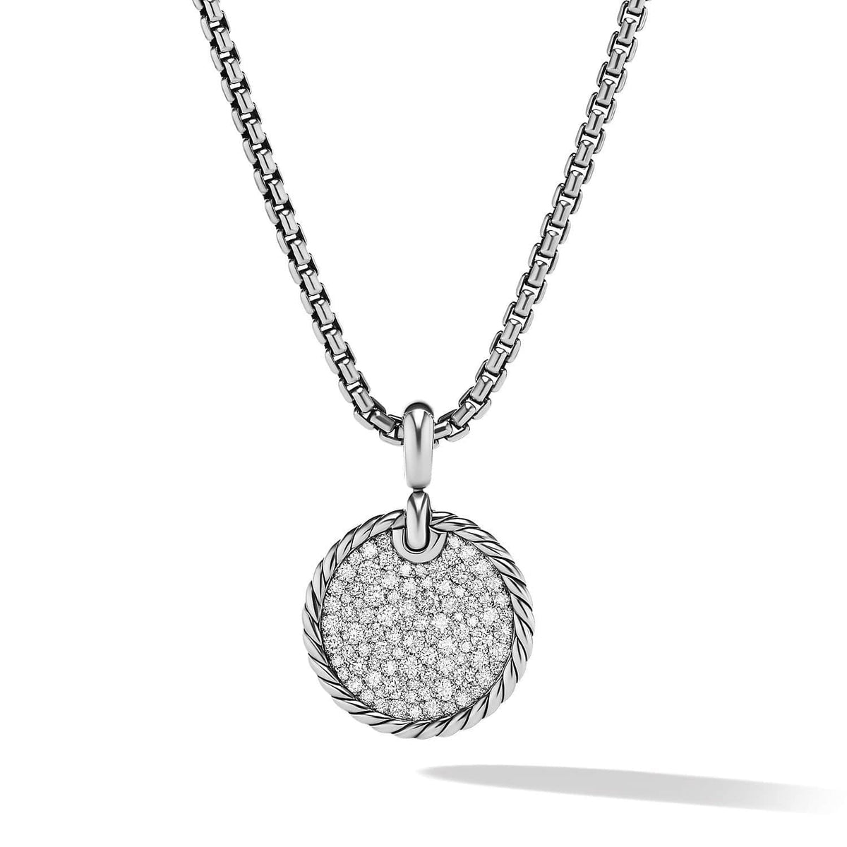 DY Elements® Disc Pendant with Pavé Diamonds, Sterling Silver, Long's Jewelers