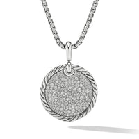 DY Elements® Disc Pendant with Pavé Diamonds, Sterling Silver, Long's Jewelers
