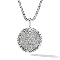 DY Elements® Disc Pendant with Pavé Diamonds, Sterling Silver, Long's Jewelers