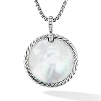 DY Elements® Reversible Disc Pendant with Turquoise and Mother of Pearl and Pavé Diamonds, Sterling Silver, Long's Jewelers