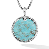DY Elements® Reversible Disc Pendant with Turquoise and Mother of Pearl and Pavé Diamonds, Sterling Silver, Long's Jewelers