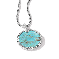 DY Elements® Reversible Disc Pendant with Turquoise and Mother of Pearl and Pavé Diamonds, Sterling Silver, Long's Jewelers