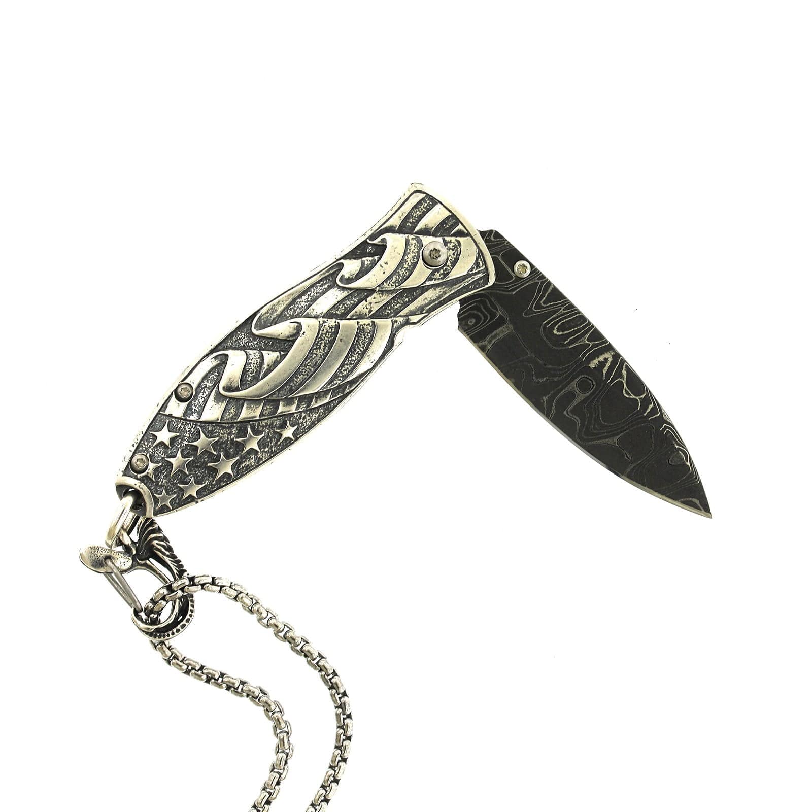 Damascus Steel Americana Sapphire Knife