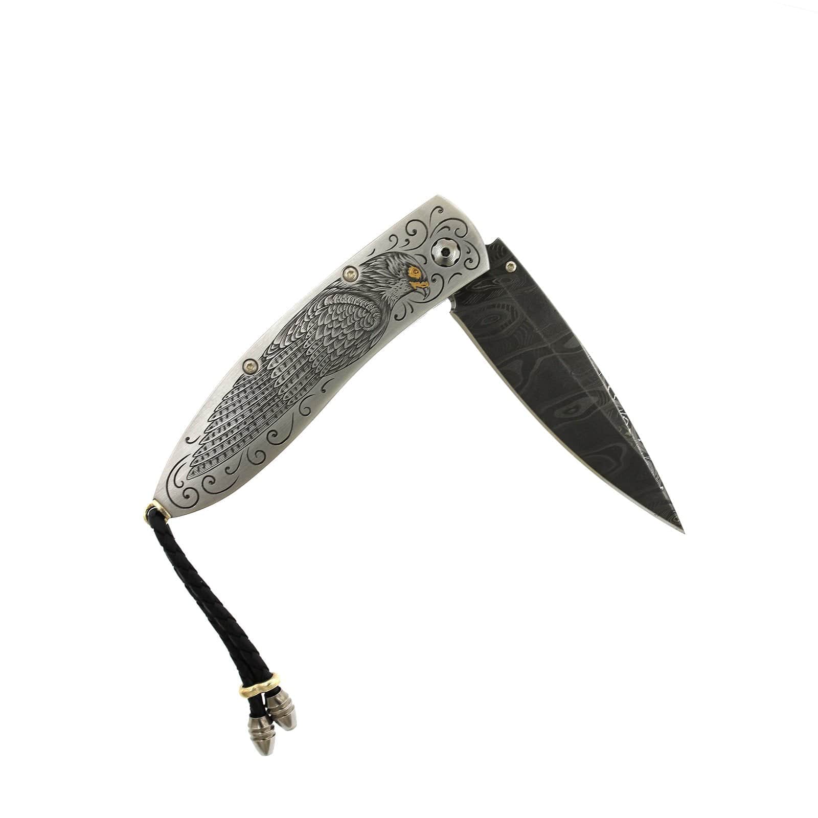 Damascus Steel Falcon and Spinel Knife