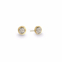 Marco Bicego Delicati 18K Yellow Gold Diamond Pave Small Stud Earrings