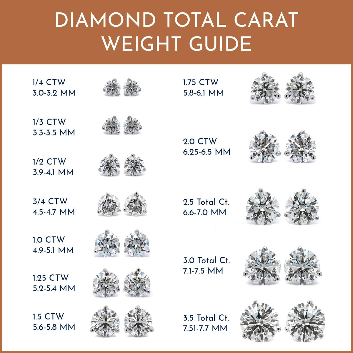 14K White Gold 1CTW Diamond Stud Earrings – Long's Jewelers