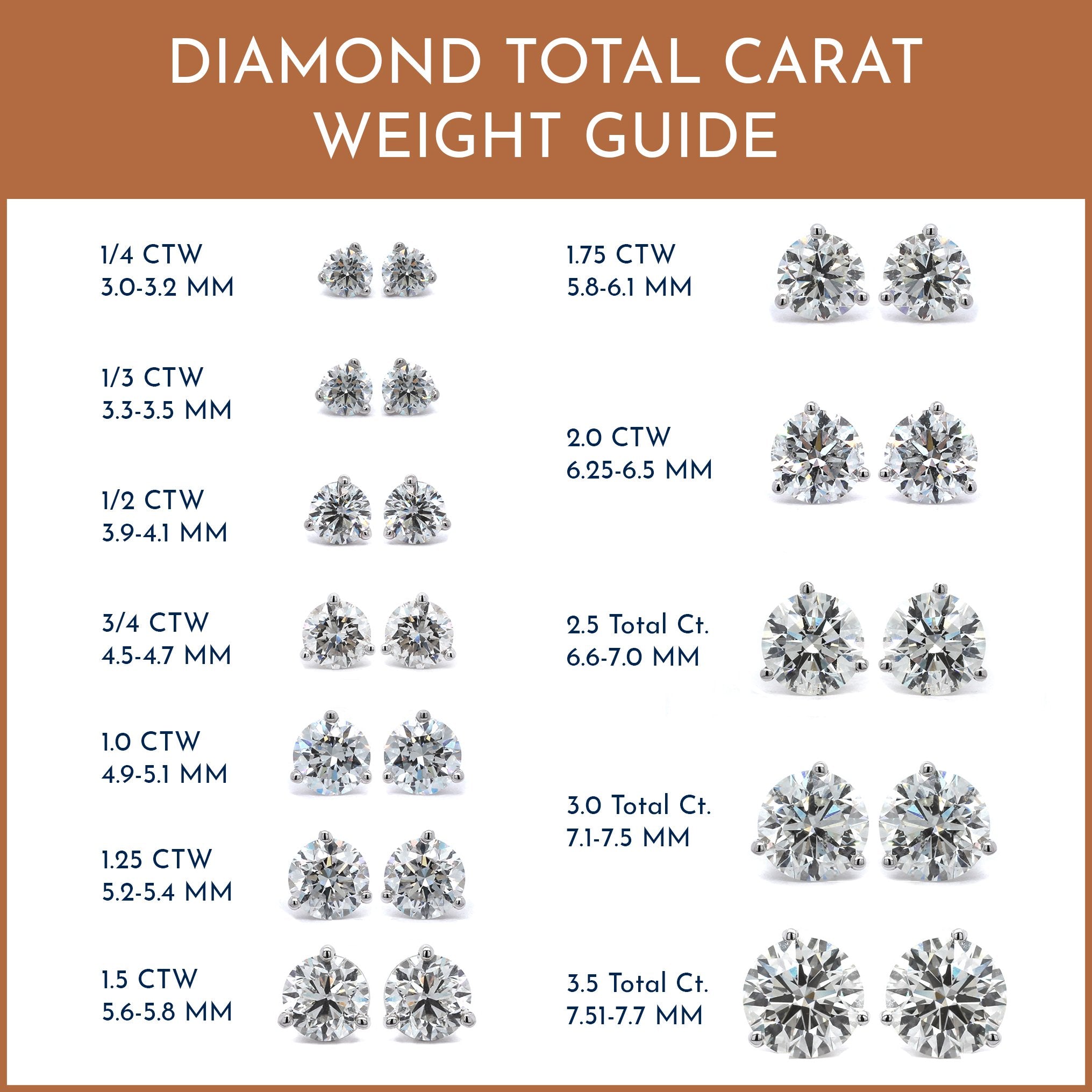 14K White Gold 1/3CTW Diamond Stud Earrings