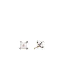 Small Pearl Earrings with Diamonds