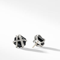 Cable Wrap Earrings with Black Onyx and Diamonds