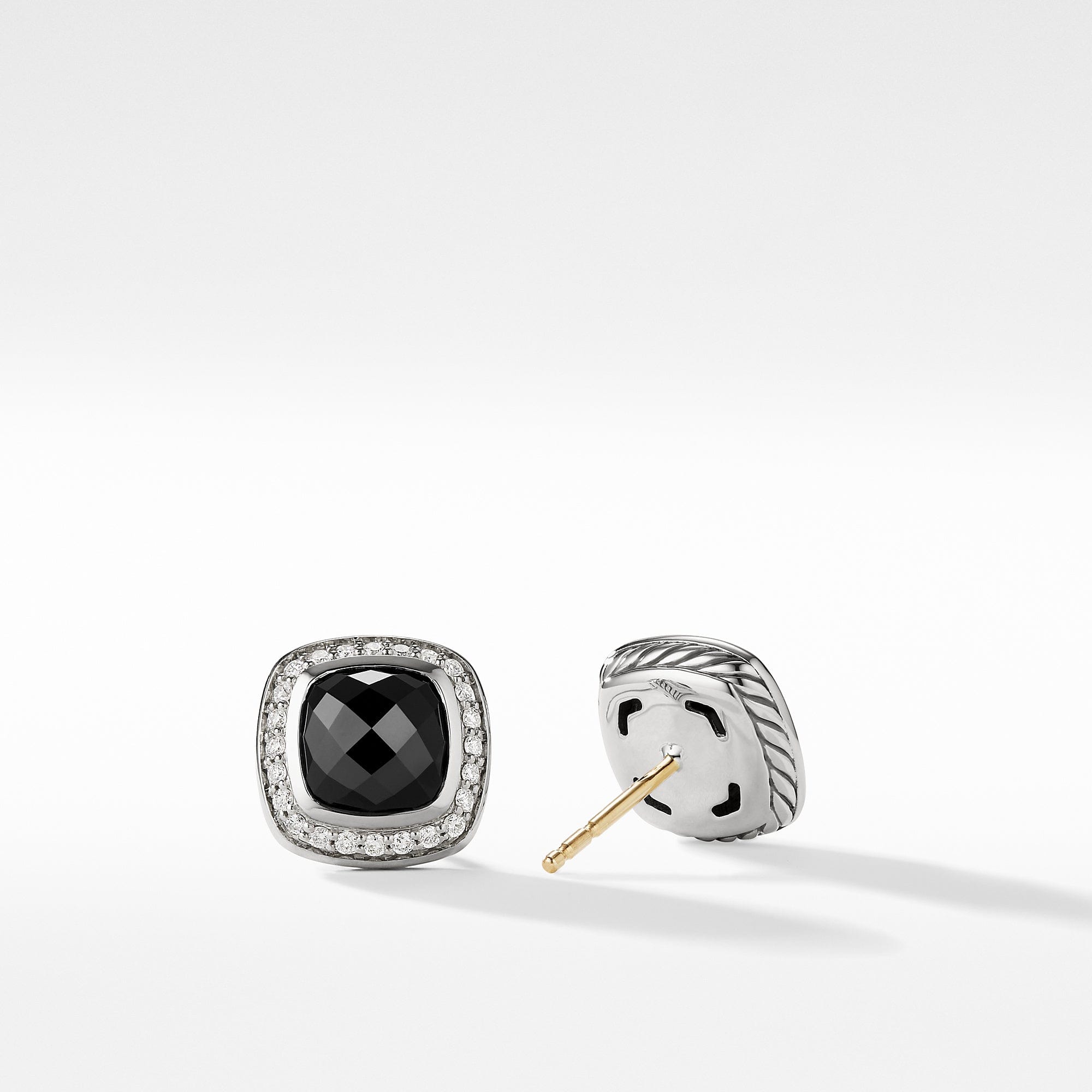 Earrings with Black Onyx and Diamonds