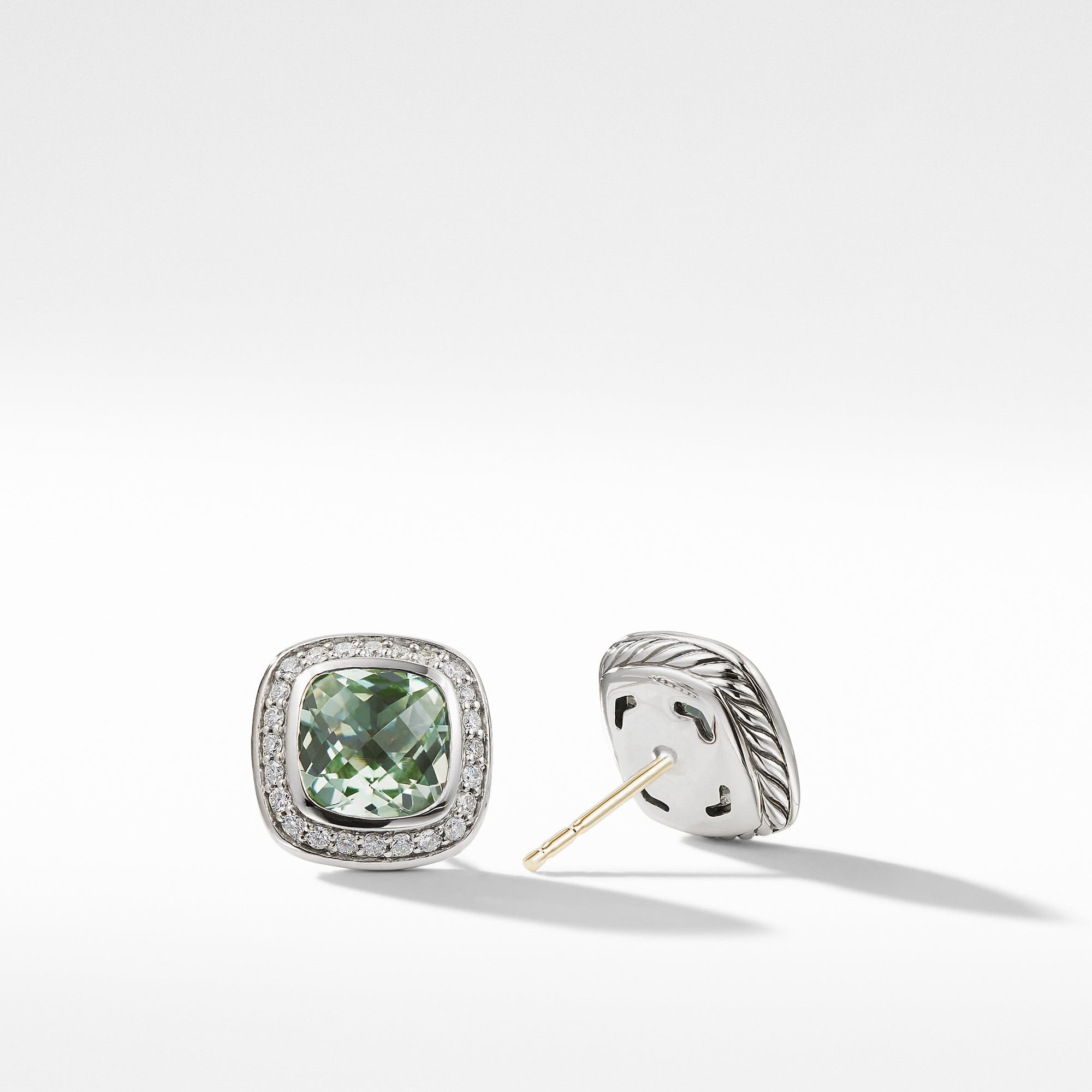 Earrings with Prasiolite and Diamonds