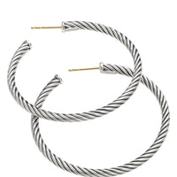 Medium Cable Hoop Earrings
