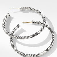 Medium Cable Hoop Earrings