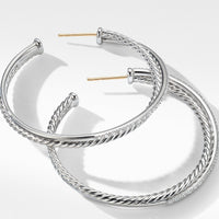 Crossover XL Hoop Earrings with Diamonds