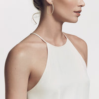 Large Hoop Earrings in 18K Yellow Gold with Pavé Diamonds
