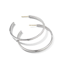 Large Hoop Earrings with Pavé Diamonds