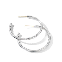 Medium Hoop Earrings with Pavé Diamonds